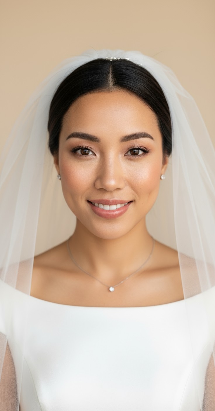 After Updo Bridal Hair With Veil